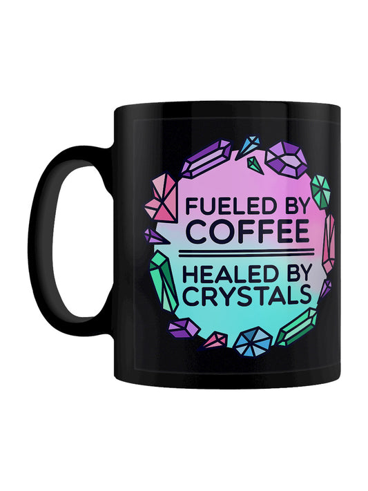 Fueled By Coffee Healed By Crystals Black Mug