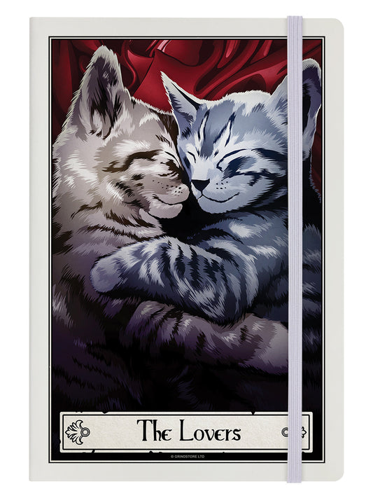 Deadly Tarot Felis The Lovers Cream A5 Hard Cover Notebook