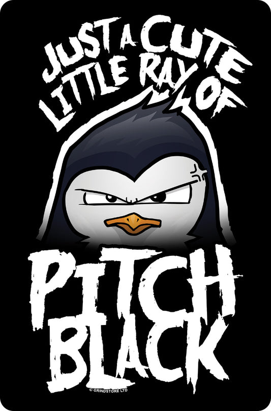 Psycho Penguin Cute Little Ray Of Pitch Black Greet Tin Card