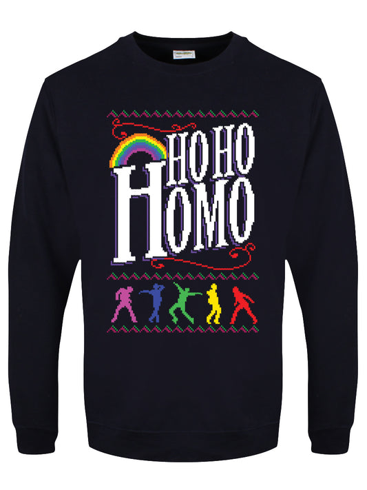 Ho Ho Homo Navy Blue Christmas Jumper