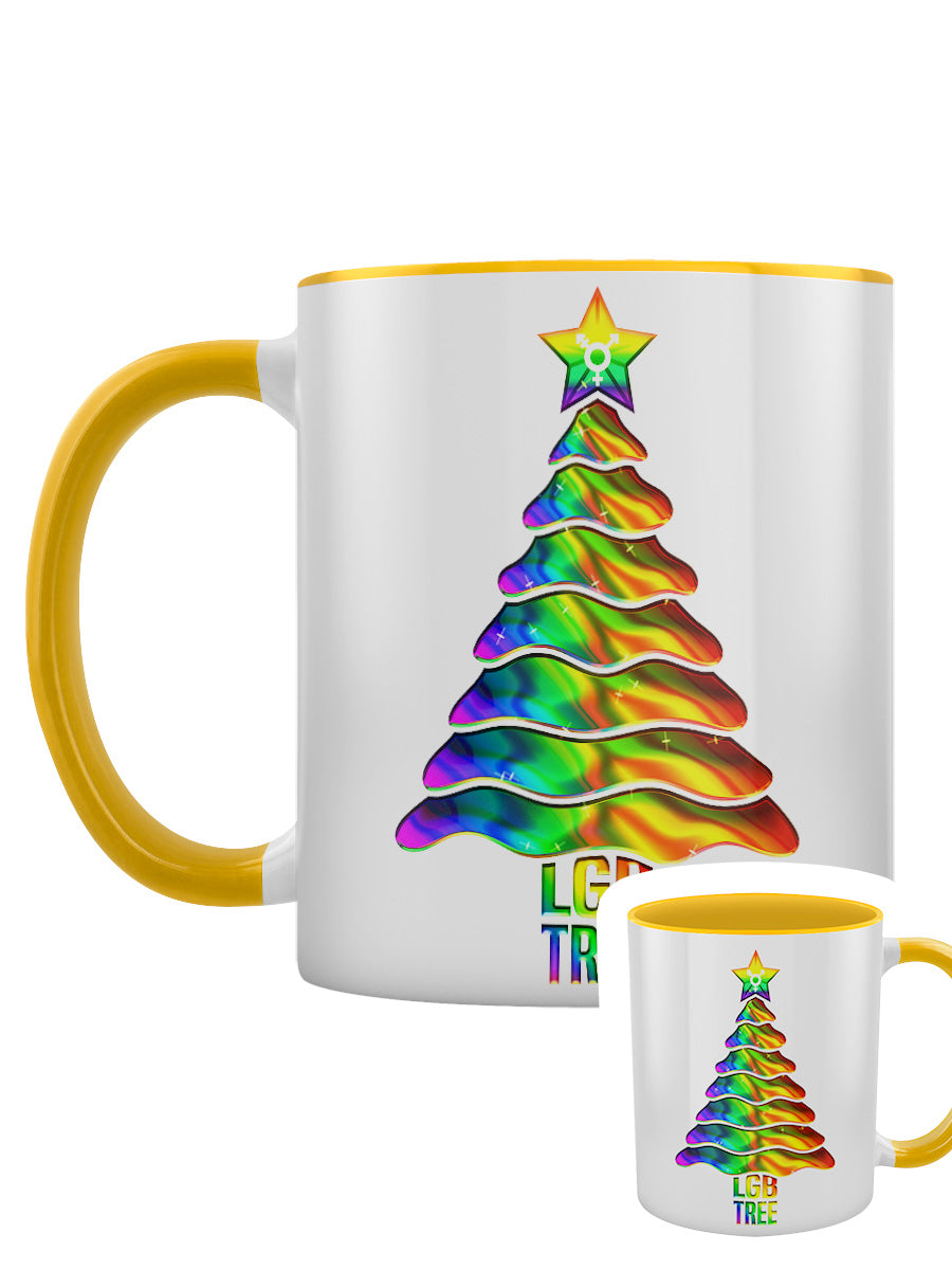 LGB Tree Yellow Inner 2-Tone Christmas Mug