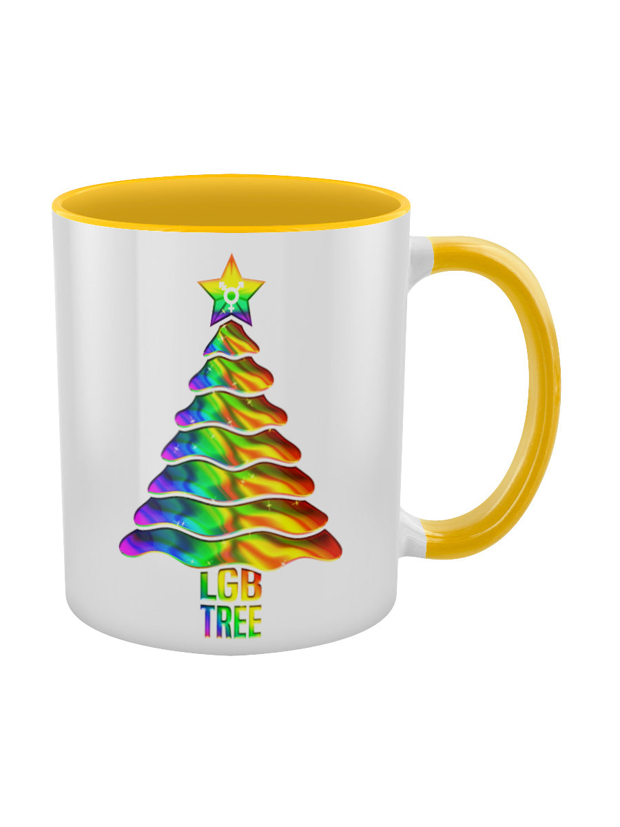 LGB Tree Yellow Inner 2-Tone Christmas Mug