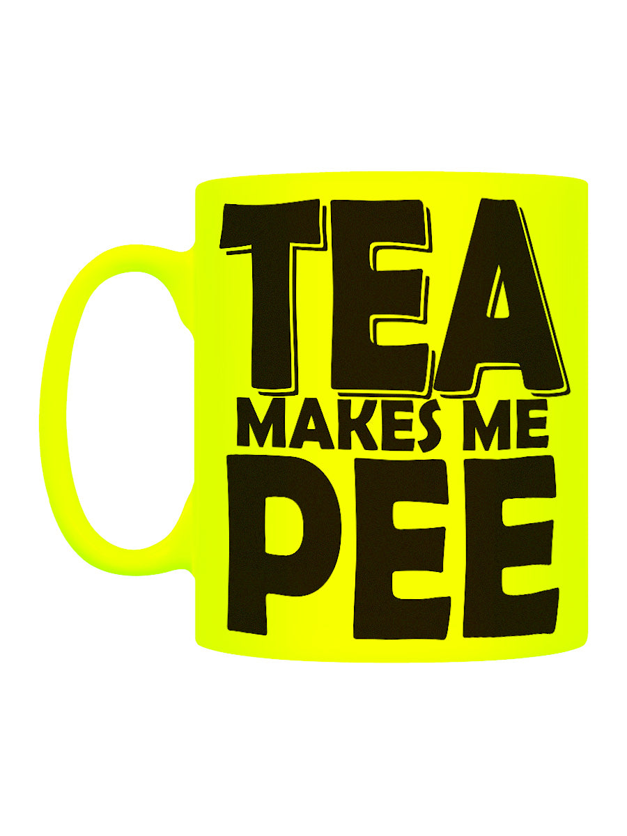 Tea Makes Me Pee Yellow Neon Mug