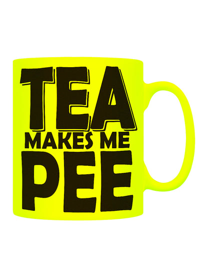 Tea Makes Me Pee Yellow Neon Mug