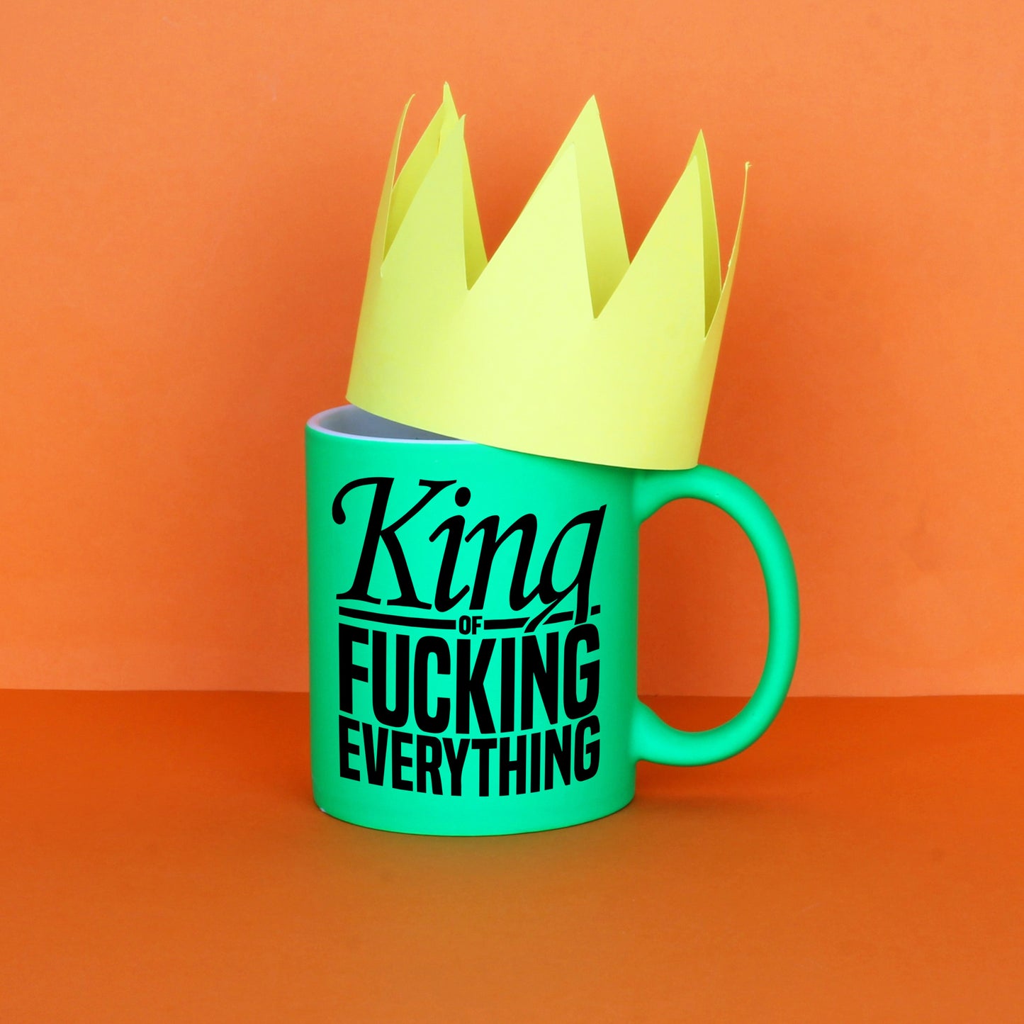 King Of Fucking Everything Green Neon Mug