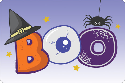 Boo Graphics Halloween Greet Tin Card