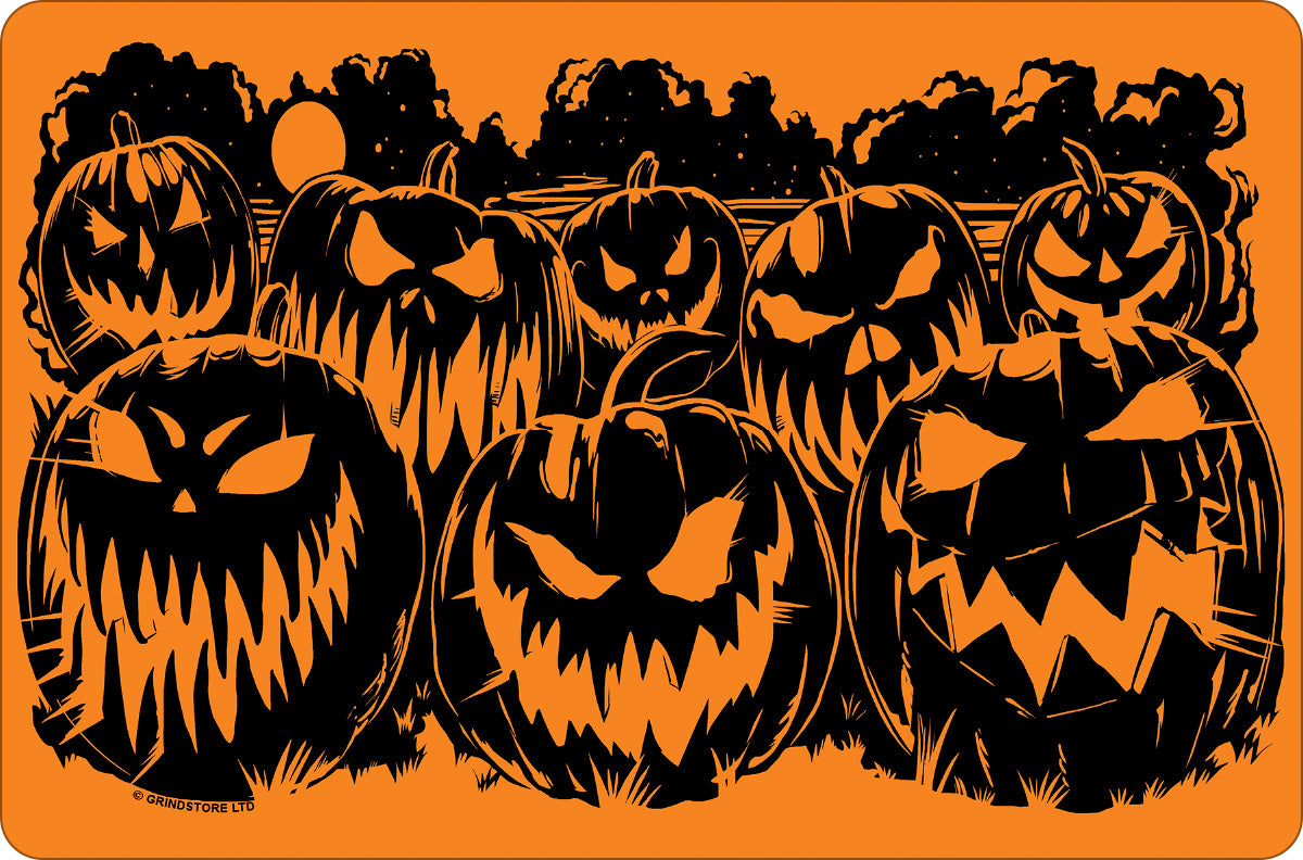 Evil Pumpkins Halloween Greet Tin Card