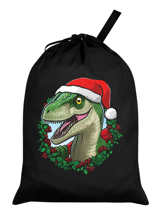 Festive Rex Black Santa Sack