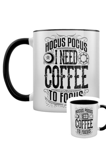 Hocus Pocus I Need Coffee To Focus Black Inner 2-Tone Mug