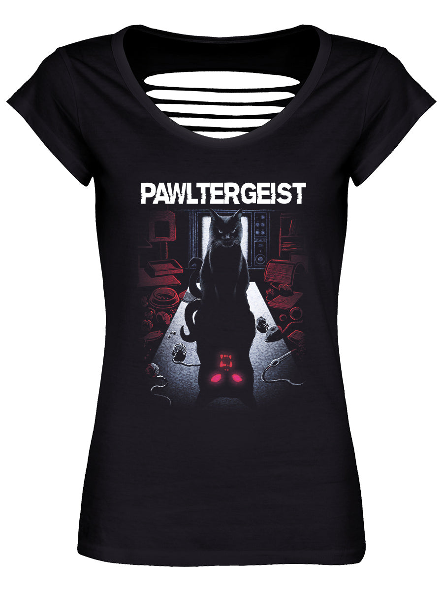 Pawltergeist Ladies Black Razor Back T-Shirt