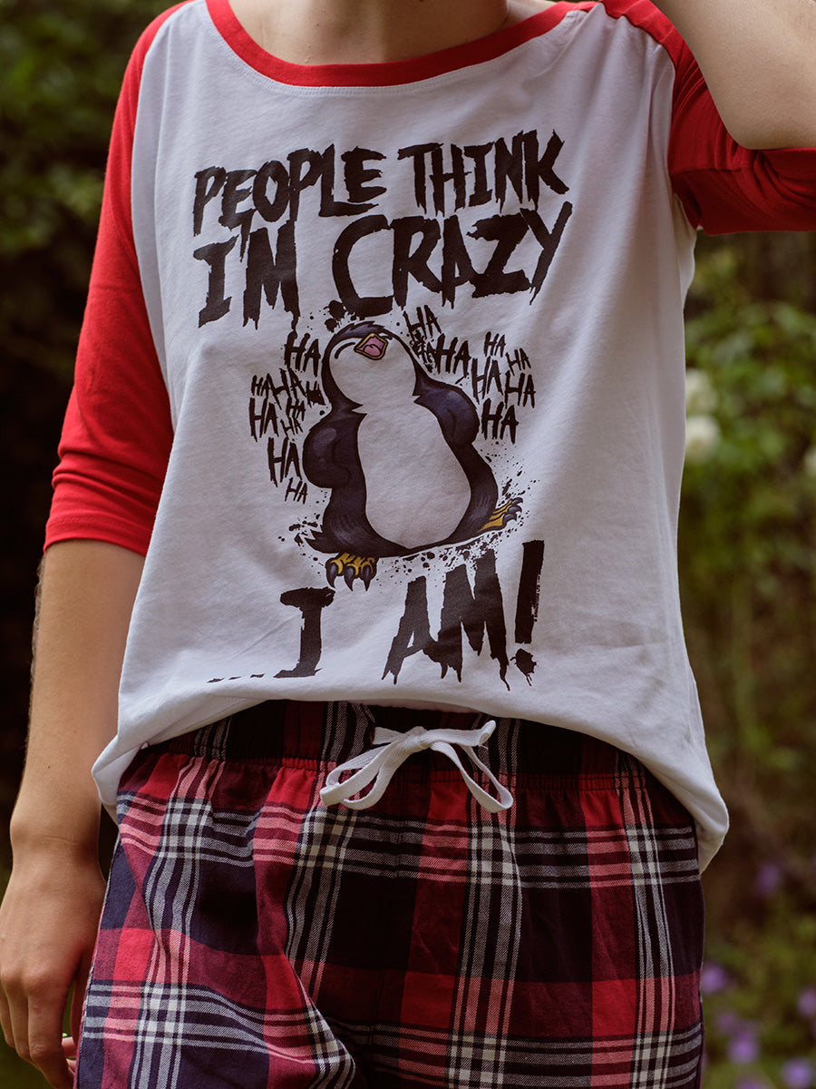 Psycho Penguin People Think I'm Crazy Ladies Long Pyjama Set