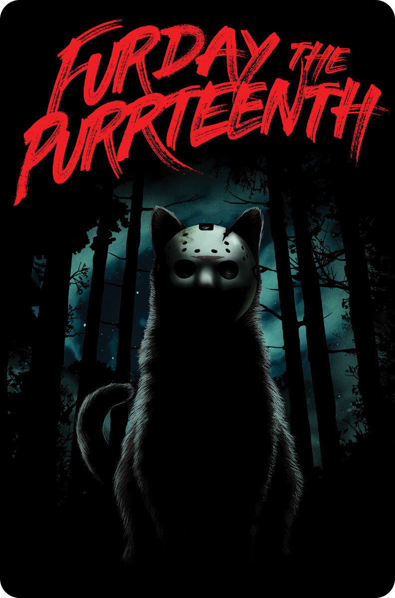 Horror Cats Furday The Purrteenth Greet Tin Card