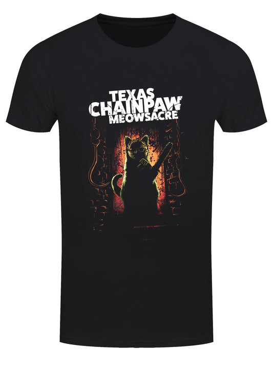 Horror Cats Texas Chainpaw Meowsacre Men's Black T-Shirt