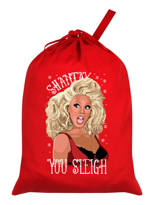 Shantay You Sleigh Drag Queen Red Santa Sack