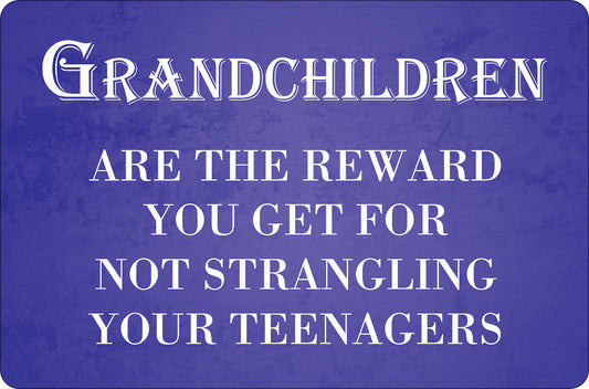 Grandchildren The Best Reward Greet Tin Card