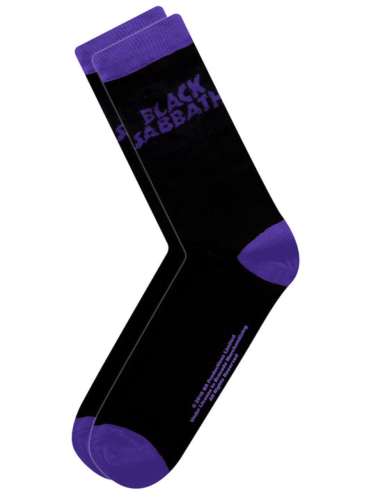 Black Sabbath Wavy Logo Men's Black Socks