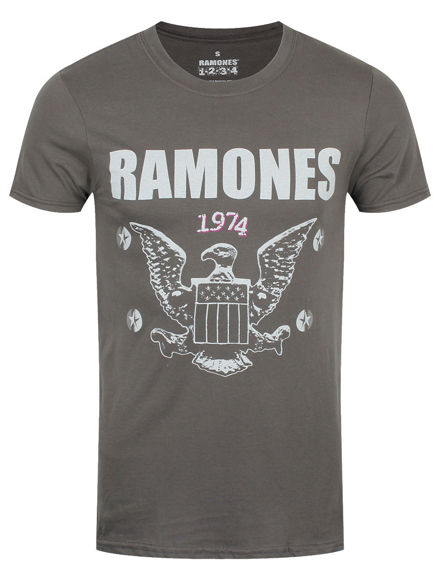 Ramones 1974 Eagle Men's Charcoal Grey T-Shirt