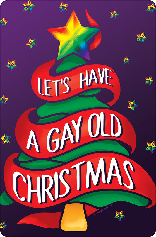Let's Have A Gay Old Christmas Greet Tin Card