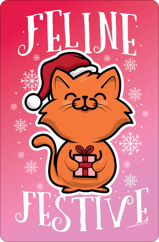 Feline Festive Christmas Greet Tin Card