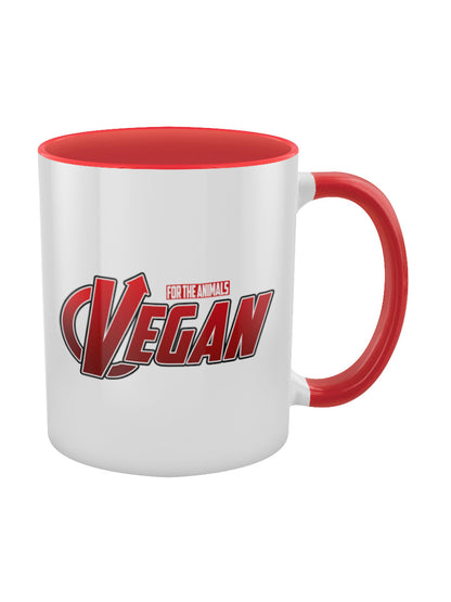 Vegan For The Animals Red Inner 2-Tone Mug