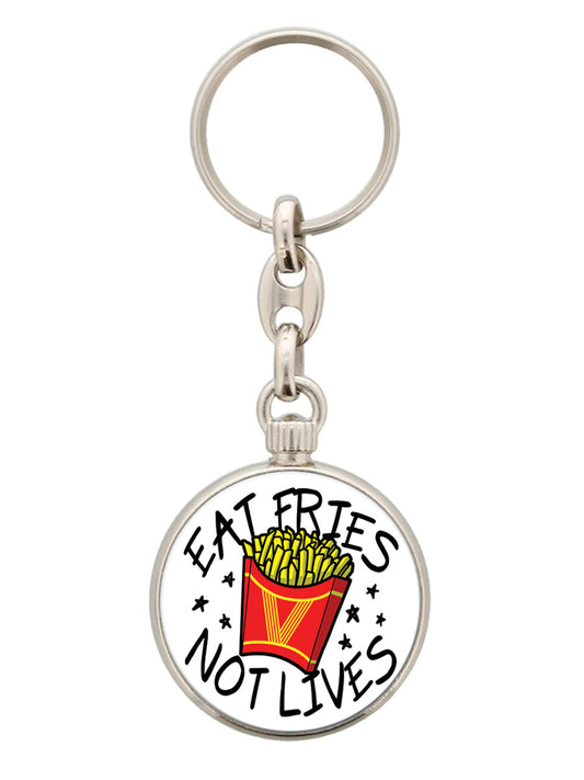 Eat Fries Not Lives Vegan Vegetarian Keyring