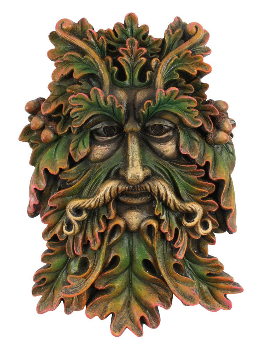 Green Man Face Wall Plaque