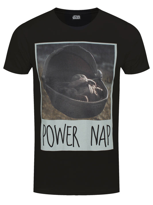 Star Wars Mandalorian Power Nap Men's Black T-Shirt