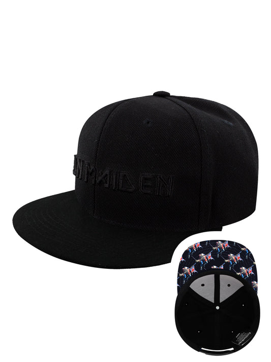 Iron Maiden Unisex Snapback Cap: Logo & Trooper