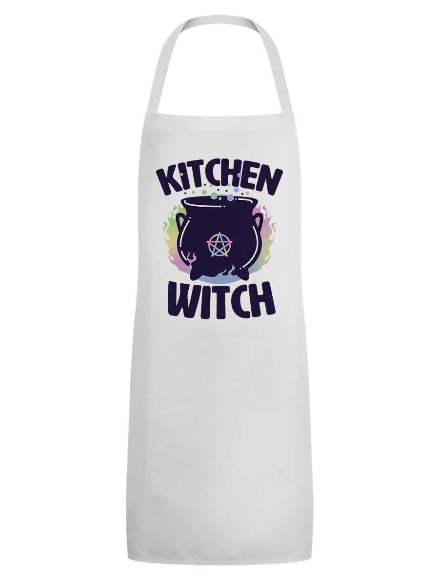 Kitchen Witch Pastel Goth White Apron
