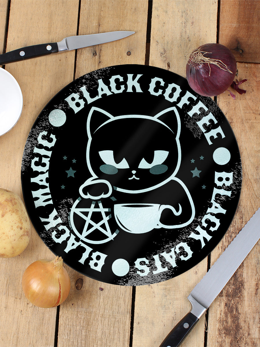 Black Cats, Black Magic, Black Coffee Glass Chopping Board