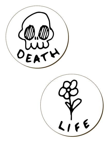 Death, Life, Eternity, Time 4 Piece Coaster Set