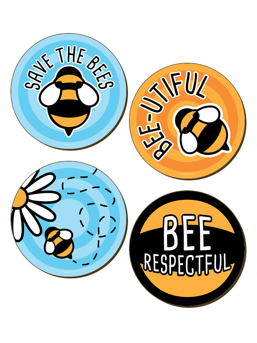 Save The Bees 4 Piece Coaster Set