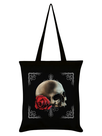 Cranial Rose Black Tote Bag