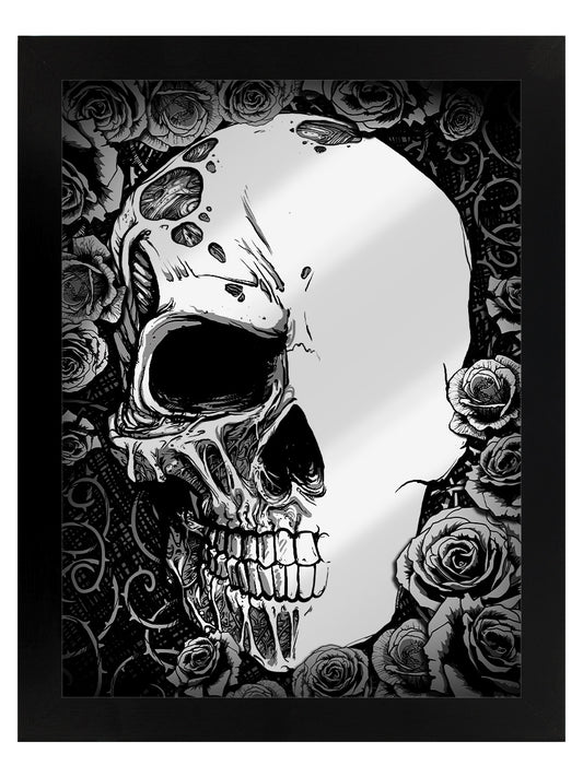 Framed Half Dead Mirrored Tin Sign