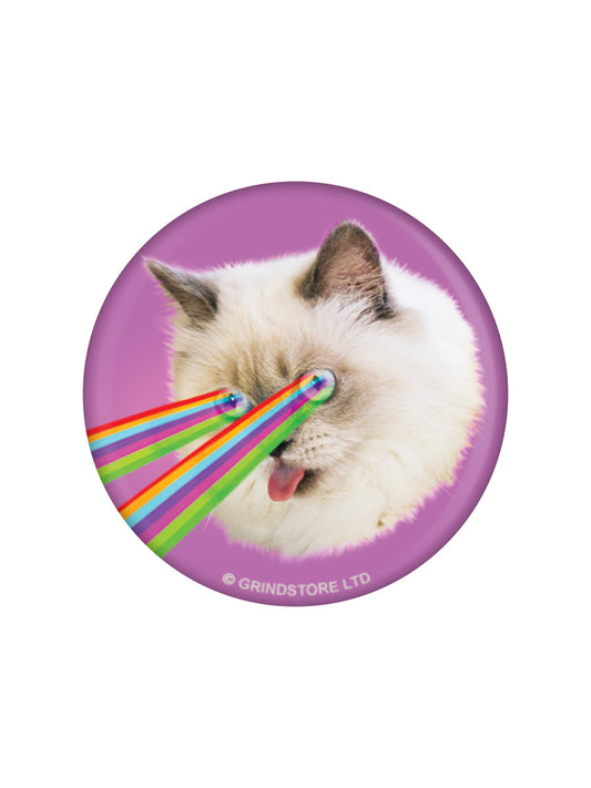 Crazy Laser Kitten Badge