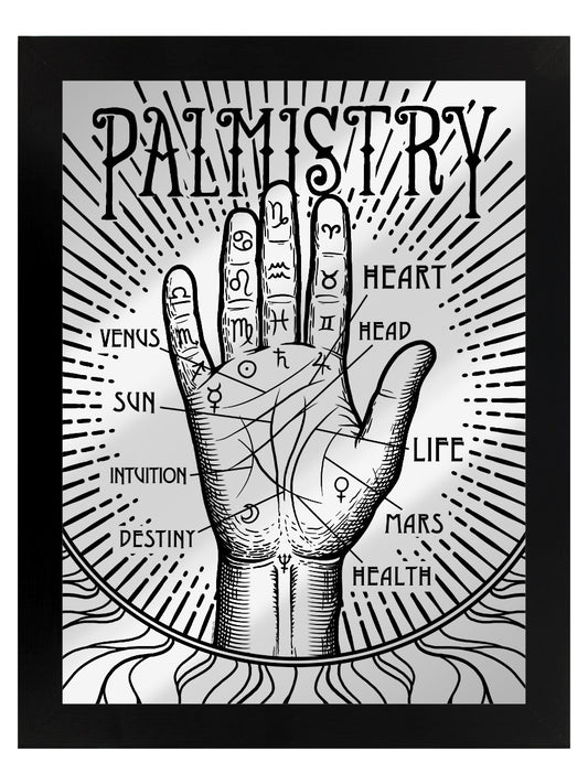 Framed Palmistry Mirrored Tin Sign