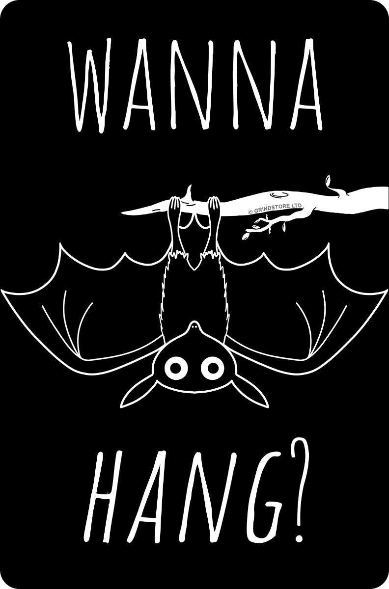 Cute Bat Wanna Hang? Greet Tin Card