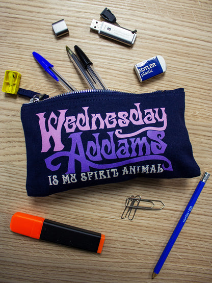 Wednesday Addams Is My Spirit Animal Navy Blue Pencil Case
