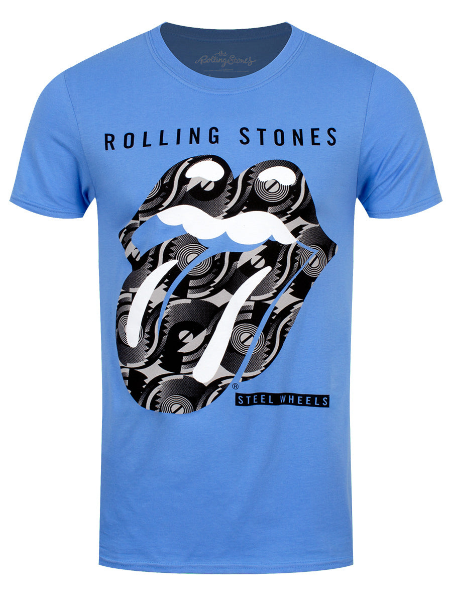 Rolling Stones Steel Wheels Men's Blue T-Shirt