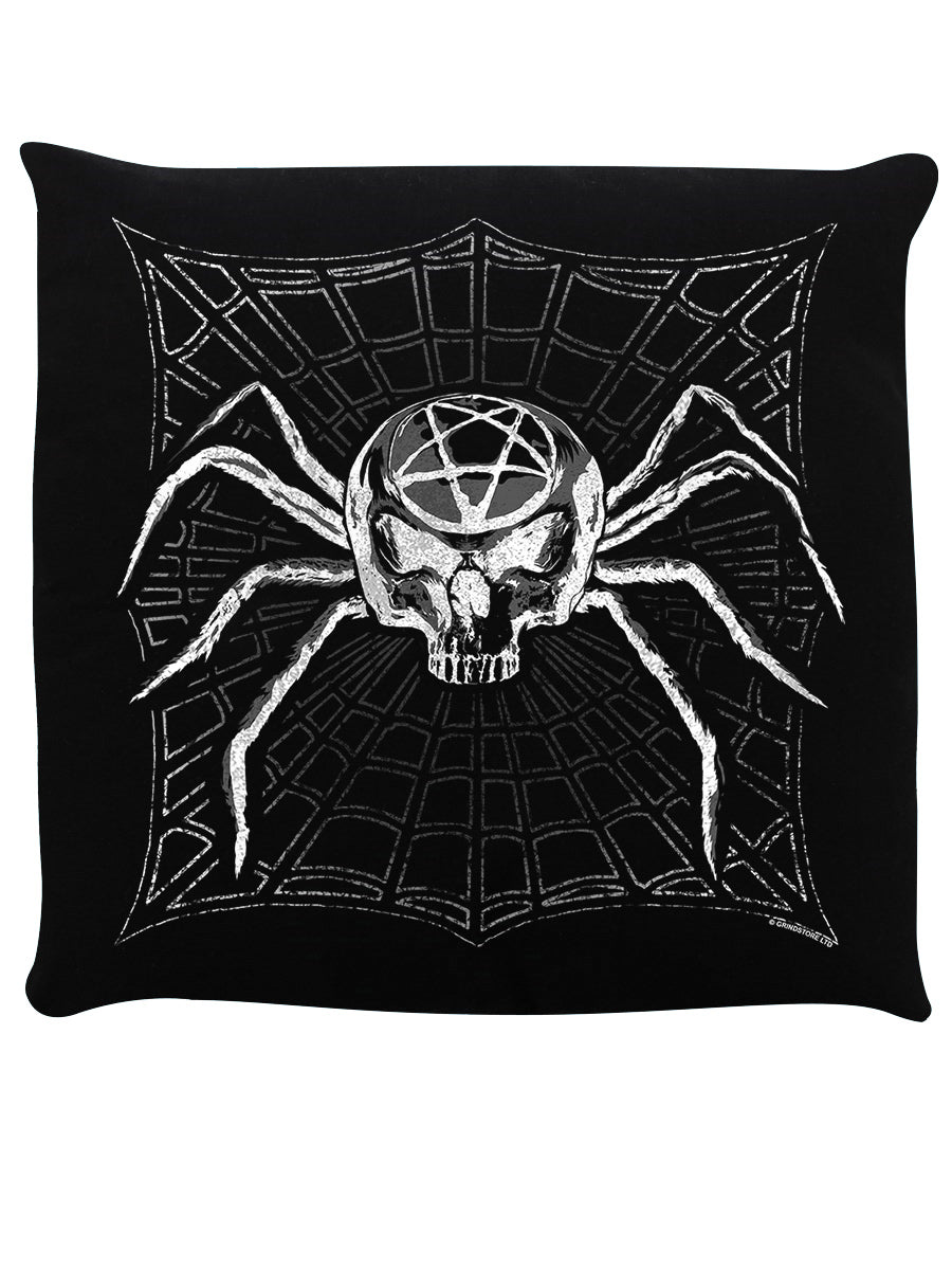 Pentagram Spider Black Gothic Cushion