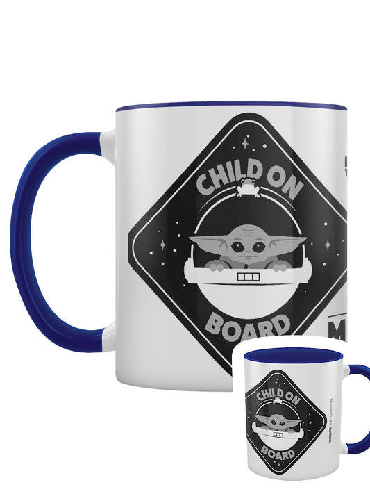 Star Wars The Mandalorian Child On Board Blue Coloured Inner Mug