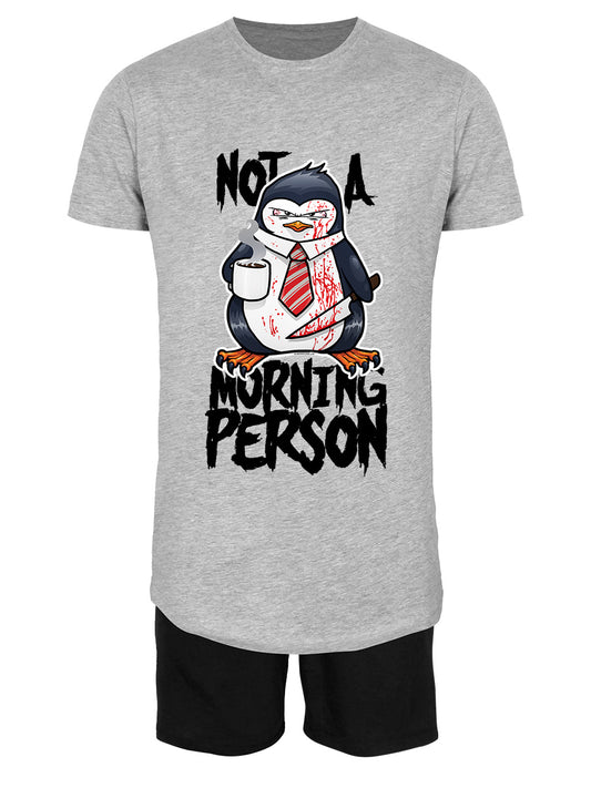 Psycho Penguin Not A Morning Person Men's Short Pyjama Set