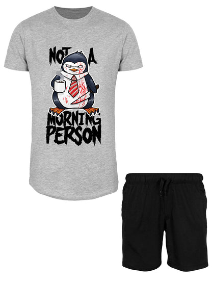 Psycho Penguin Not A Morning Person Men's Short Pyjama Set