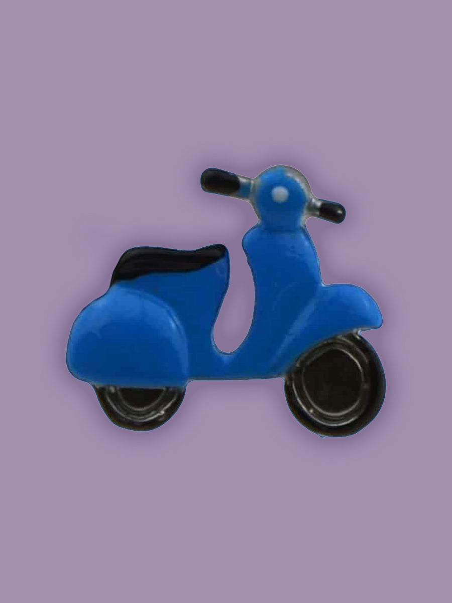 Blue Scooter Enamel Pin Badge
