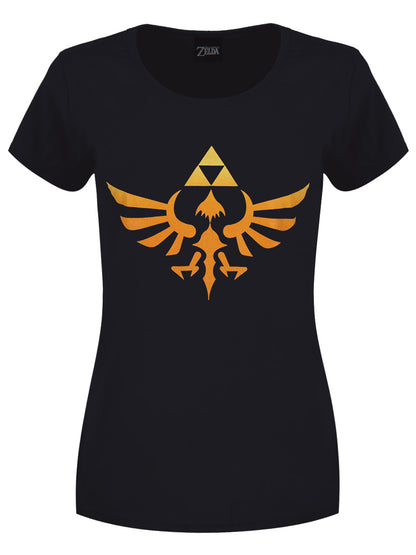 Nintendo Legend Of Zelda Hyrule Kingdom Logo Ladies Black T-Shirt