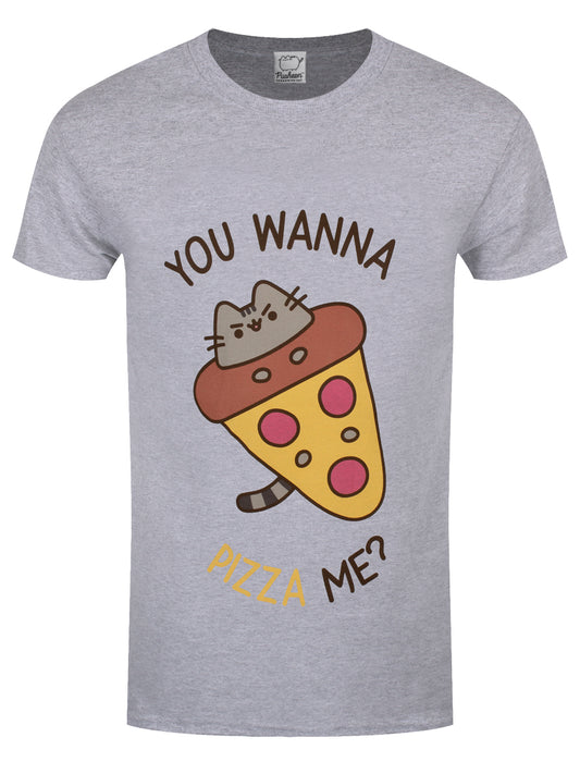 Pusheen Wanna Pizza Me Men's Heather Grey T-Shirt