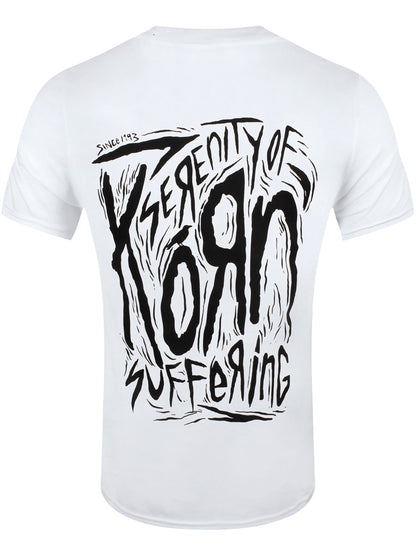 Korn Scratched Type Men's White T-Shirt
