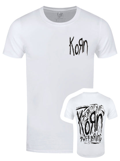 Korn Scratched Type Men's White T-Shirt