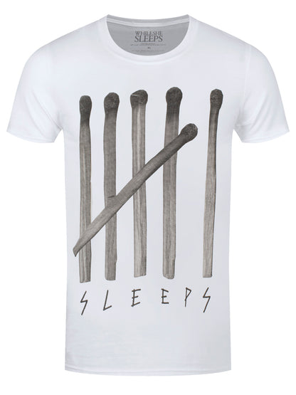 While She Sleeps Matches Men's White T-Shirt