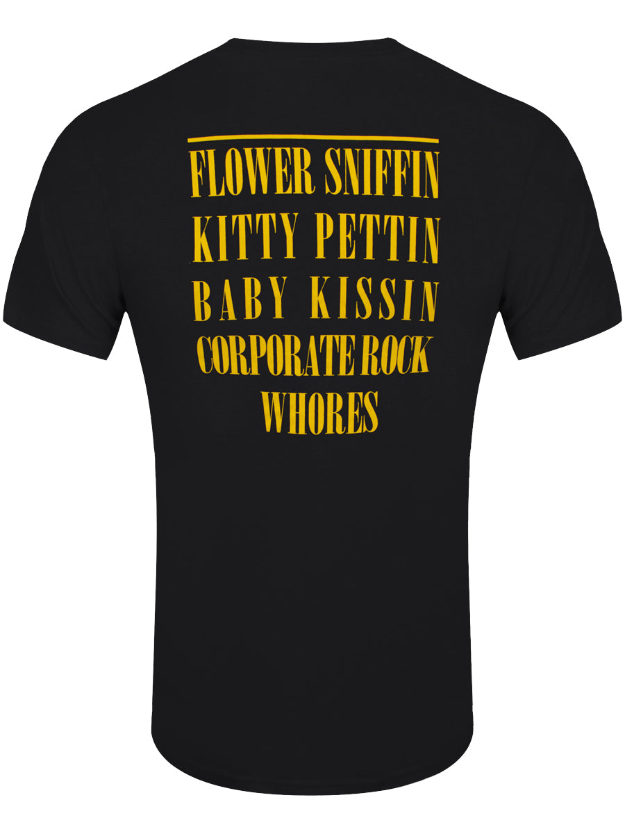 Nirvana Yellow Happy Face Flower Sniffin' Men's Black T-Shirt